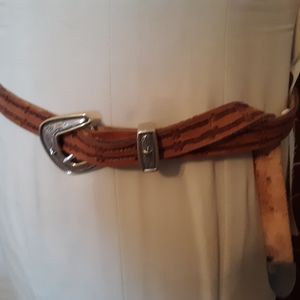 Hand Tooled Leather Western Belt